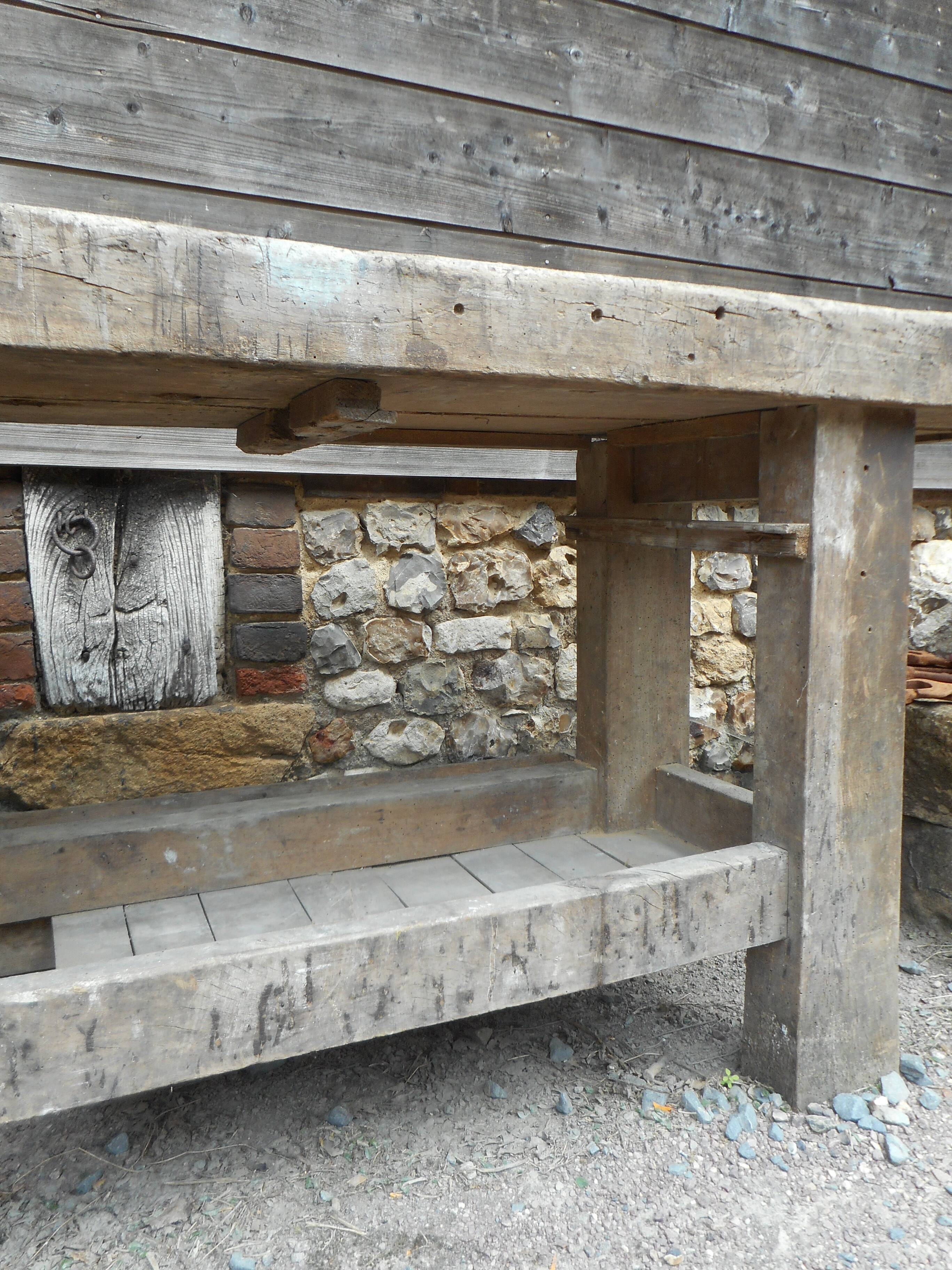 Old oak carpenter's workbench