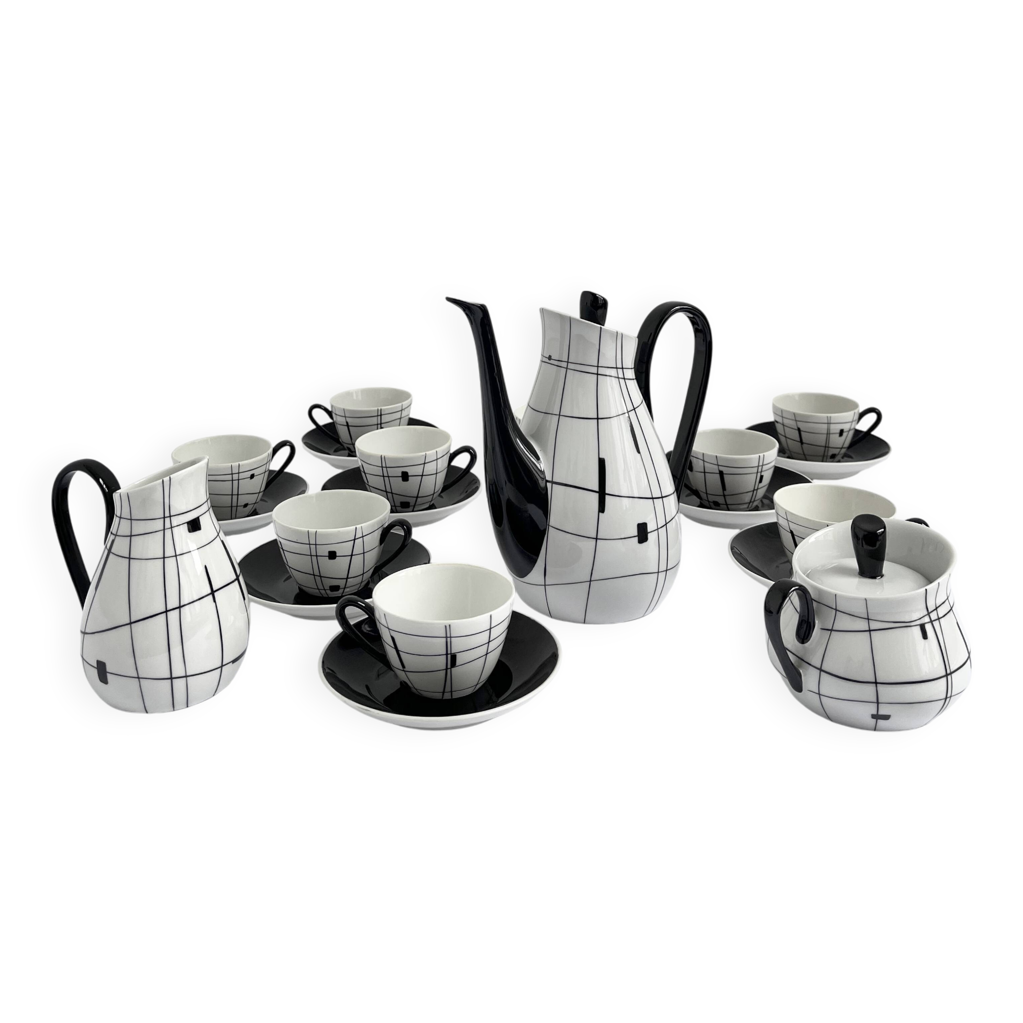 "Lidia" coffee service by Marian Pasich 1957 Chodziez Poland