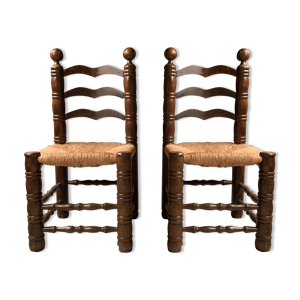 Paire de chaises en bois - assise