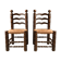 Pair of solid wooden chairs and mulched seat