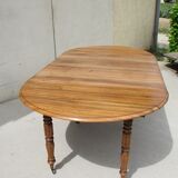 Table 6 feet with flap, opening on 2 extensions, Walnut