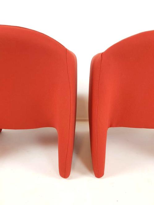 Set de 2 fauteuils Artifort Ben en tissu rouge brique Ploeg