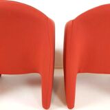 Set de 2 fauteuils Artifort Ben en tissu rouge brique Ploeg
