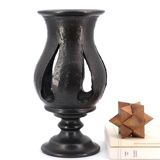 Black ceramic candle holder by Jean Marais, Vallauris, 1960s