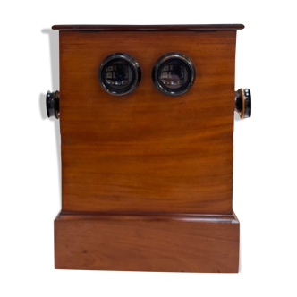 Mahogany viewing station - Format 27x34x26 cm - With 5 stereo cards-1900