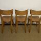Série de 3 chaises bistrot en bois vintage