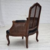 1930s, Danish armchair, furniture leather, ash wood, furniture mesh.