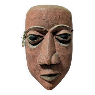Masque africain vintage en bois H21cm