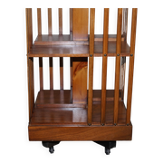 Edwardian revolving library in burl walnut with Sheraton inlay circa 1900