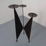 Brutalist German Iron Candleholder, 1960s