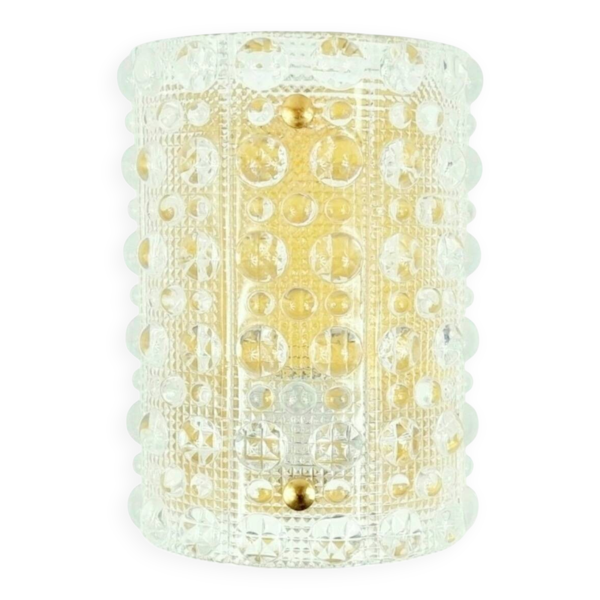 Mid-Century Scandinavian Glass & Brass Wall Lamp - C. Fagerlund, Orrefors