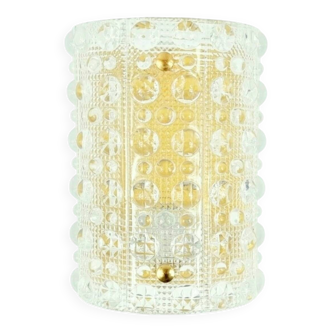 Mid-Century Scandinavian Glass & Brass Wall Lamp - C. Fagerlund, Orrefors