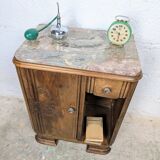 Art Deco bedside table in wood and marble