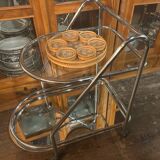 Vintage rolling bar cart