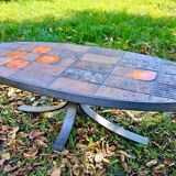 Jean Jaffeux ceramic coffee table vintage design 60-70-80