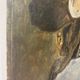 Old painting, portrait of a man with a pipe, signed and dated 57