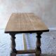 Old farmhouse coffee table in solid oak - turned legs and stretcher.