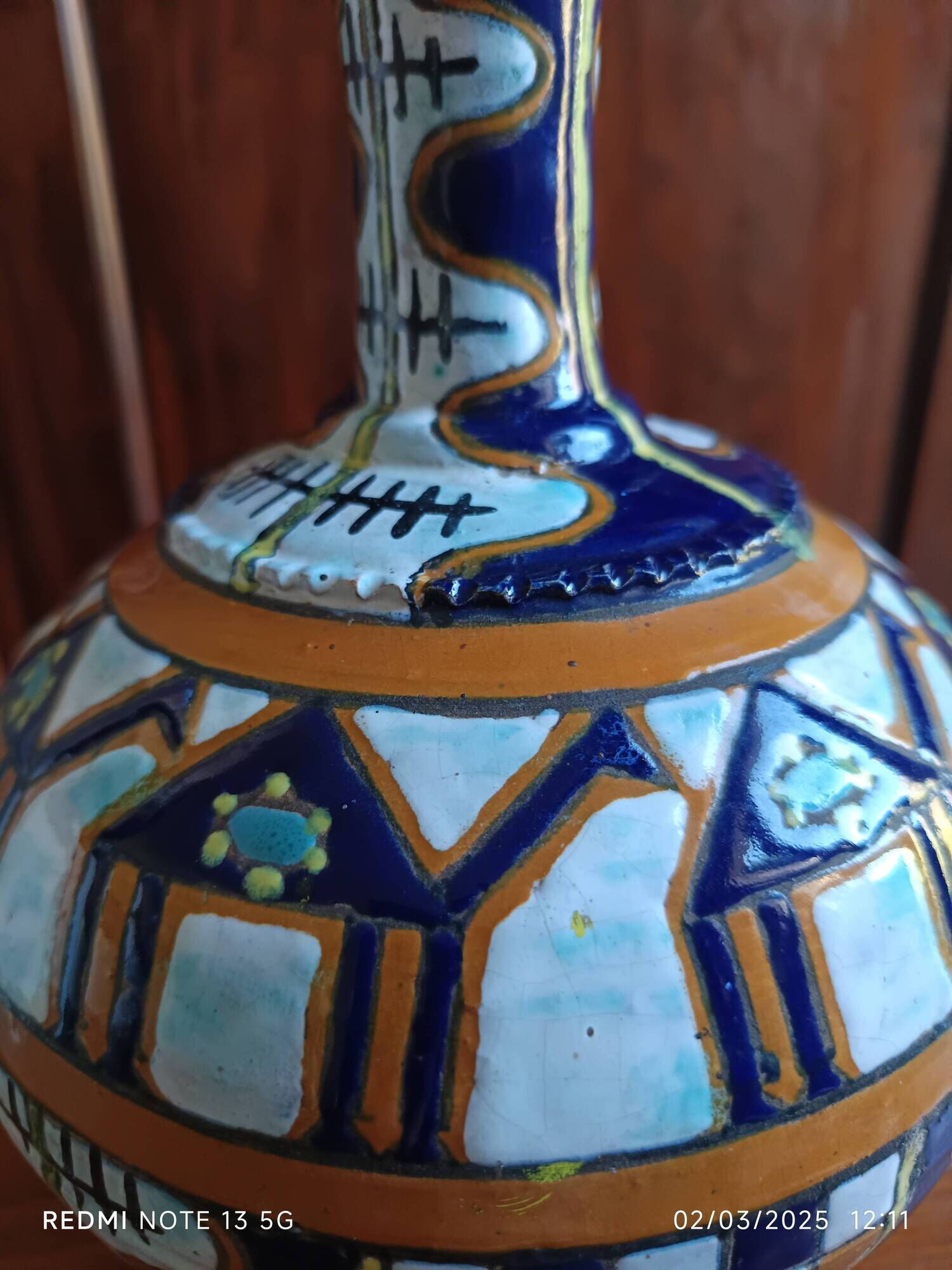 Antique vase 1920/1930 Nabeul Tunisia Tissier or El Kharraz workshop