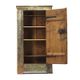 Rustic Weathered Primitive Farmhouse Folk Art Painted Bridal Cabinet