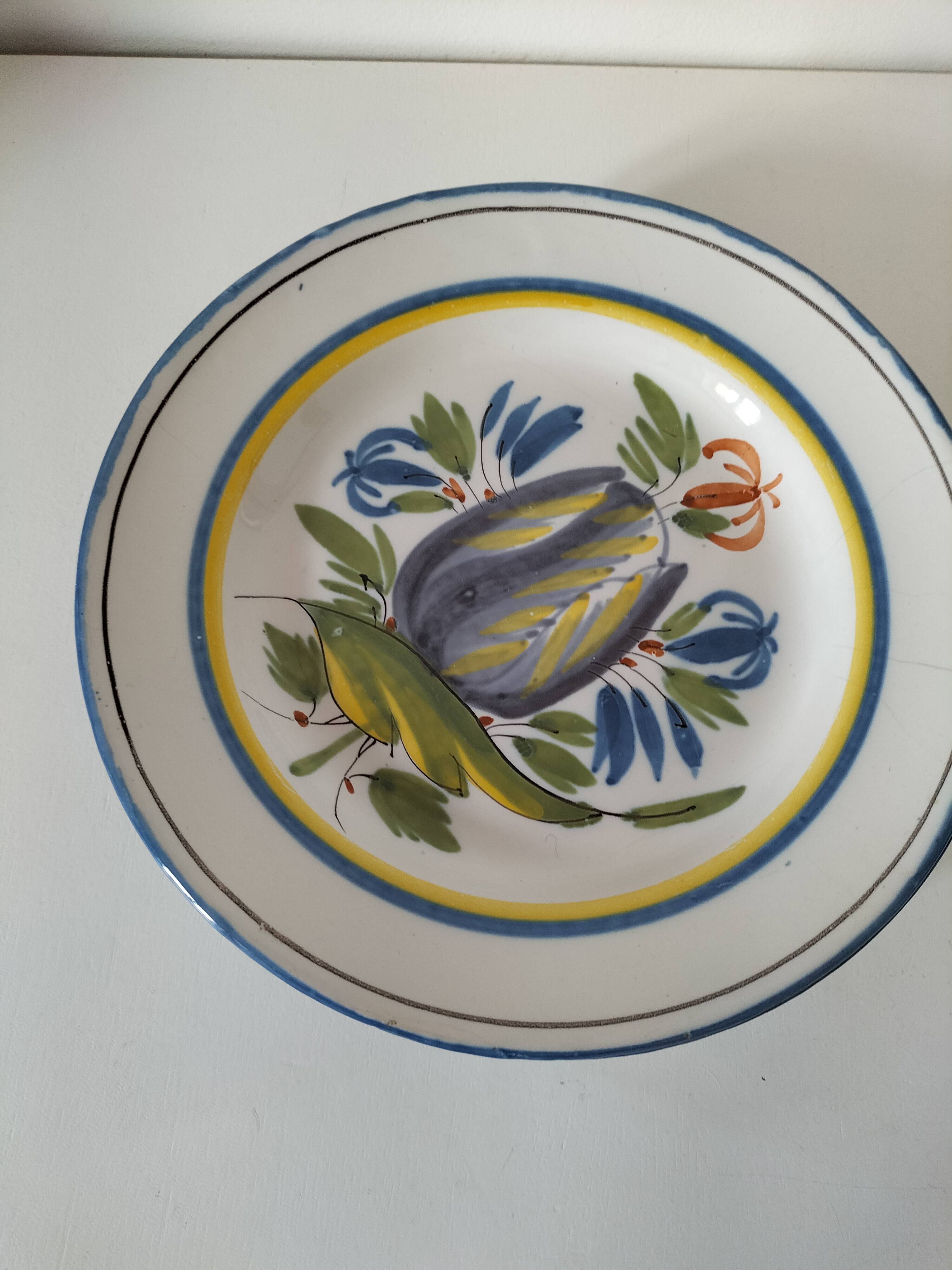 6 earthenware plates from the East - vintage 1960s