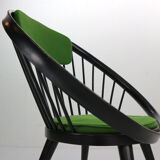 Black original "circle" chair Yngve Ekström for Swedese, 1960s, Sweden