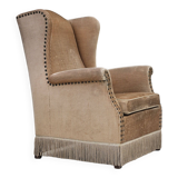 1970s, Danish design, armchair in corduroy, ash wood, original condition.