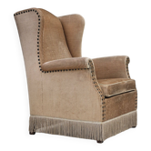 1970s, Danish design, armchair in corduroy, ash wood, original condition.