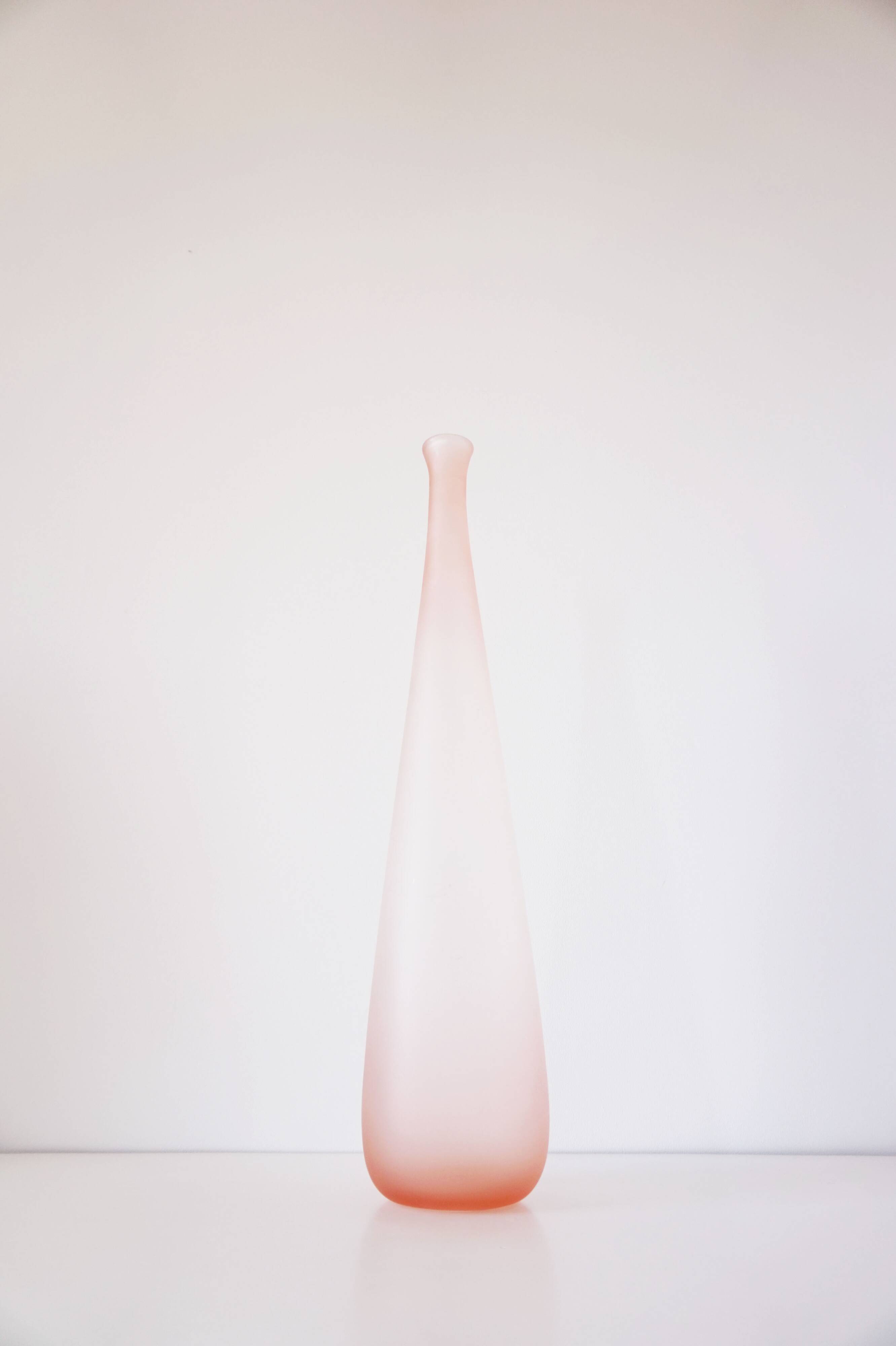 Pink frosted glass bottle