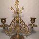 Pair of piano candlesticks in golden bronze 19th century