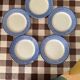 5 Jacquot Digoin Sarreguemines Vintage Ceramic Plate – Blue & Whi