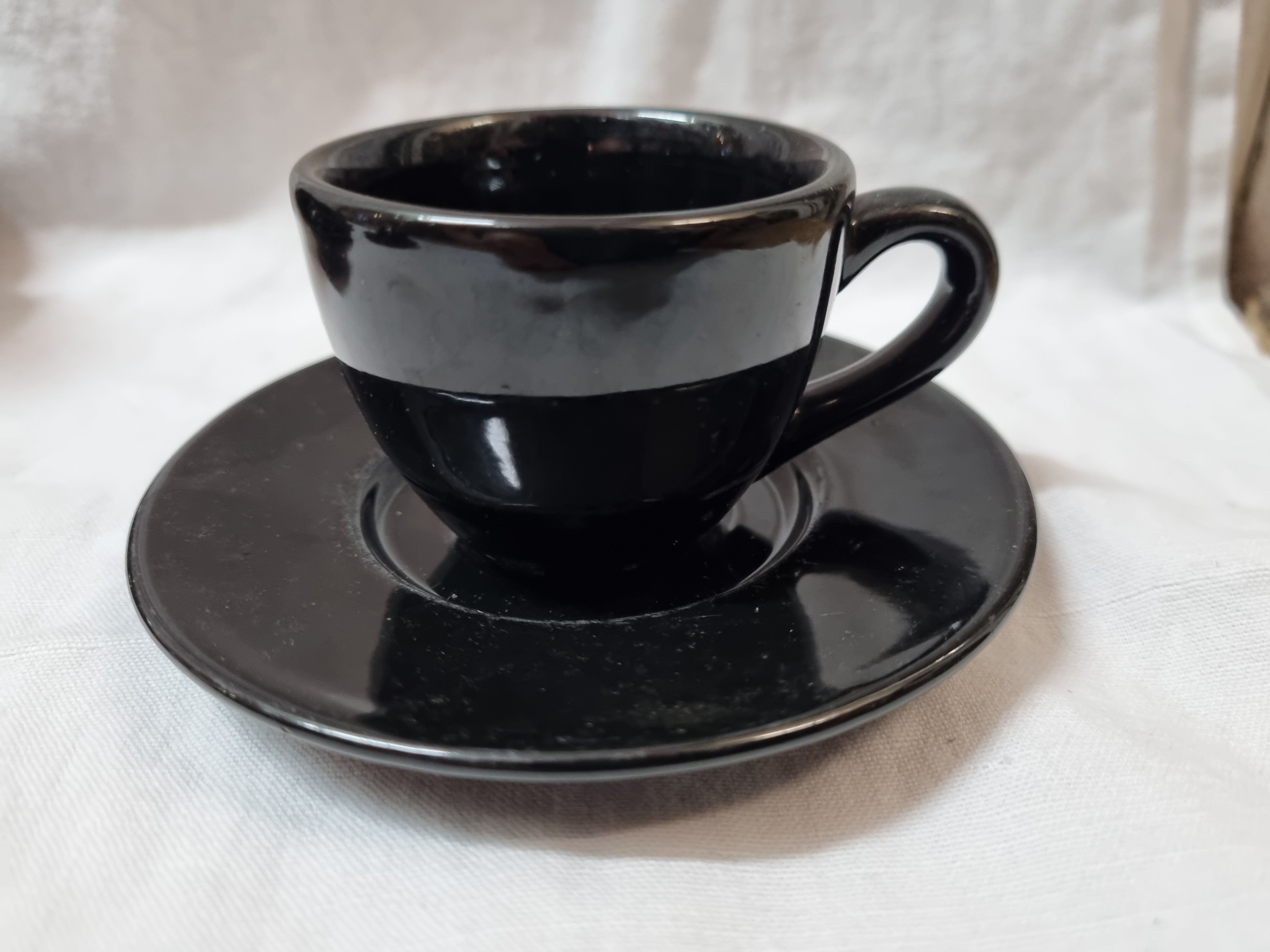 6 black coffee cups Krups, 1980