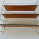 Etagère murale String laiton et bois