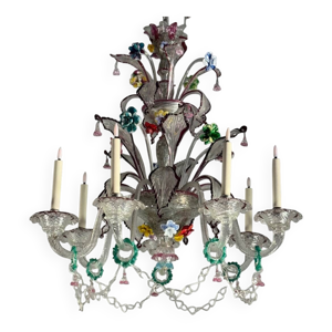 Lustre vénitien en verre - multicolore