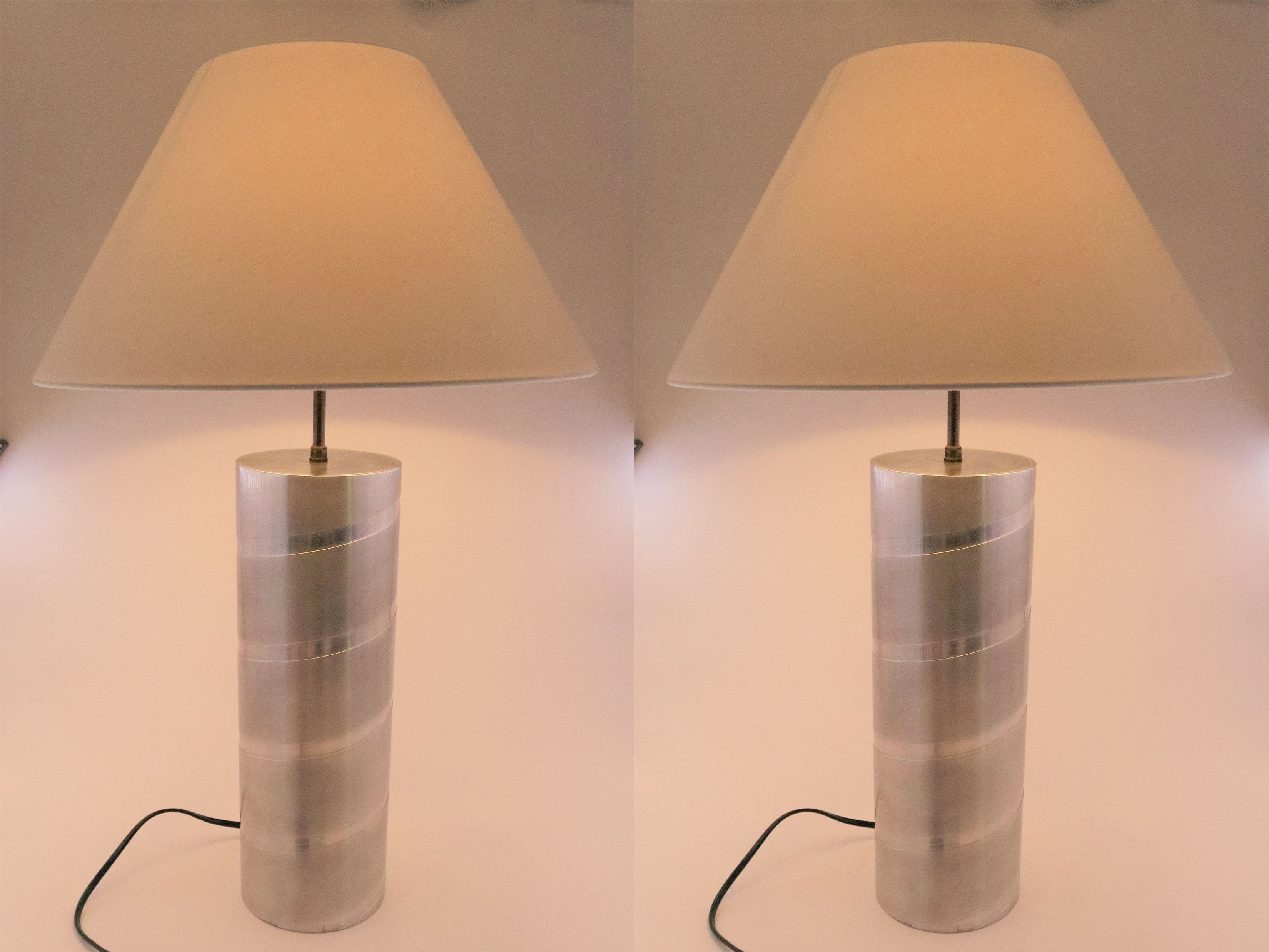 Tube lamps in aluminum 1970