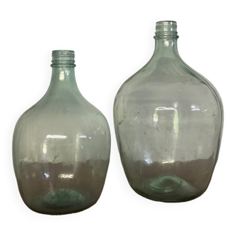 Duo de dame jeanne bonbonne en verre vintage
