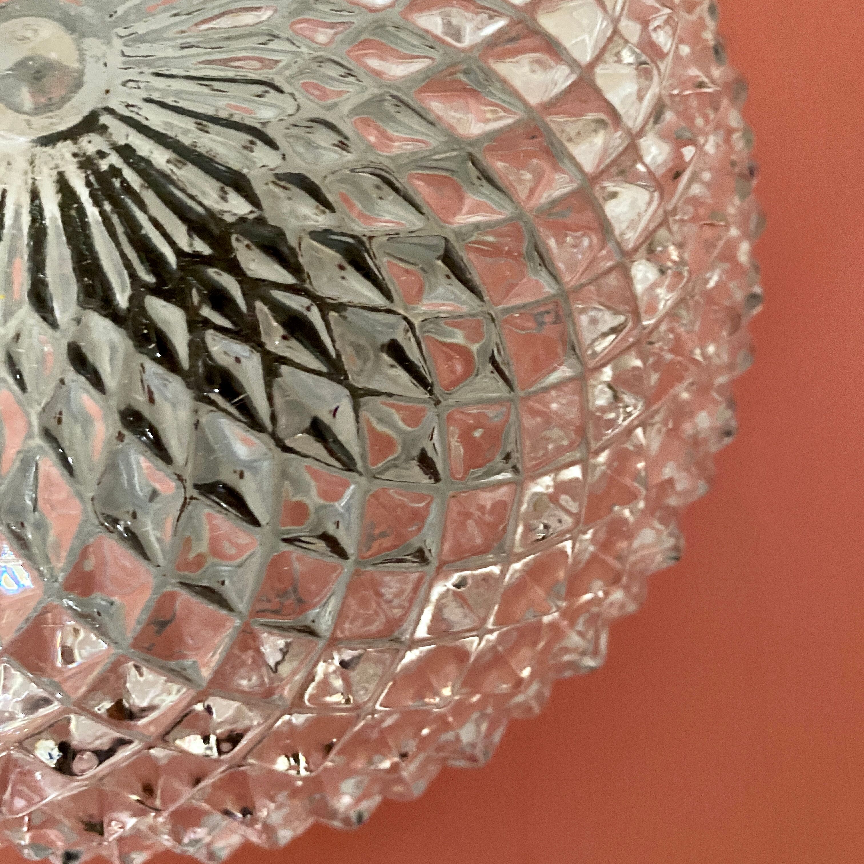 Vintage diamond-tipped glass wall lamp/ceiling lamp