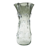 Grey vase, Murano glass, 1960s, made in Italy