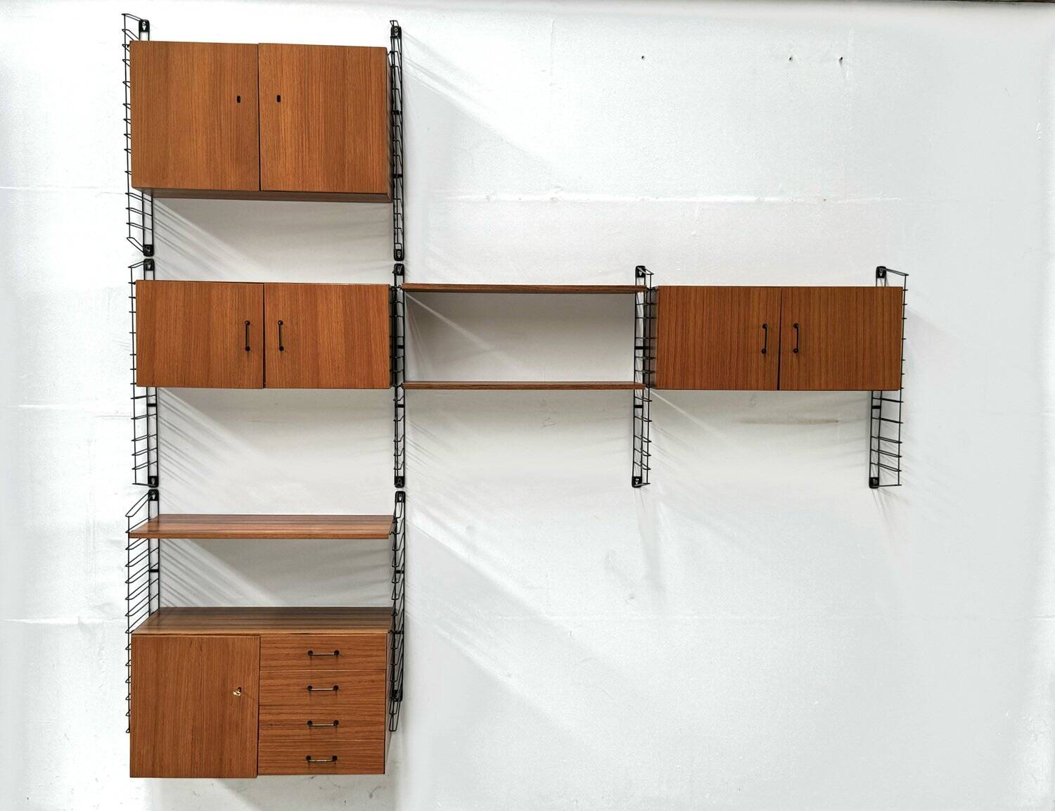 Vintage teak modular wall system by Tomado for Musterring, 1960s