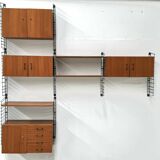 Vintage teak modular wall system by Tomado for Musterring, 1960s