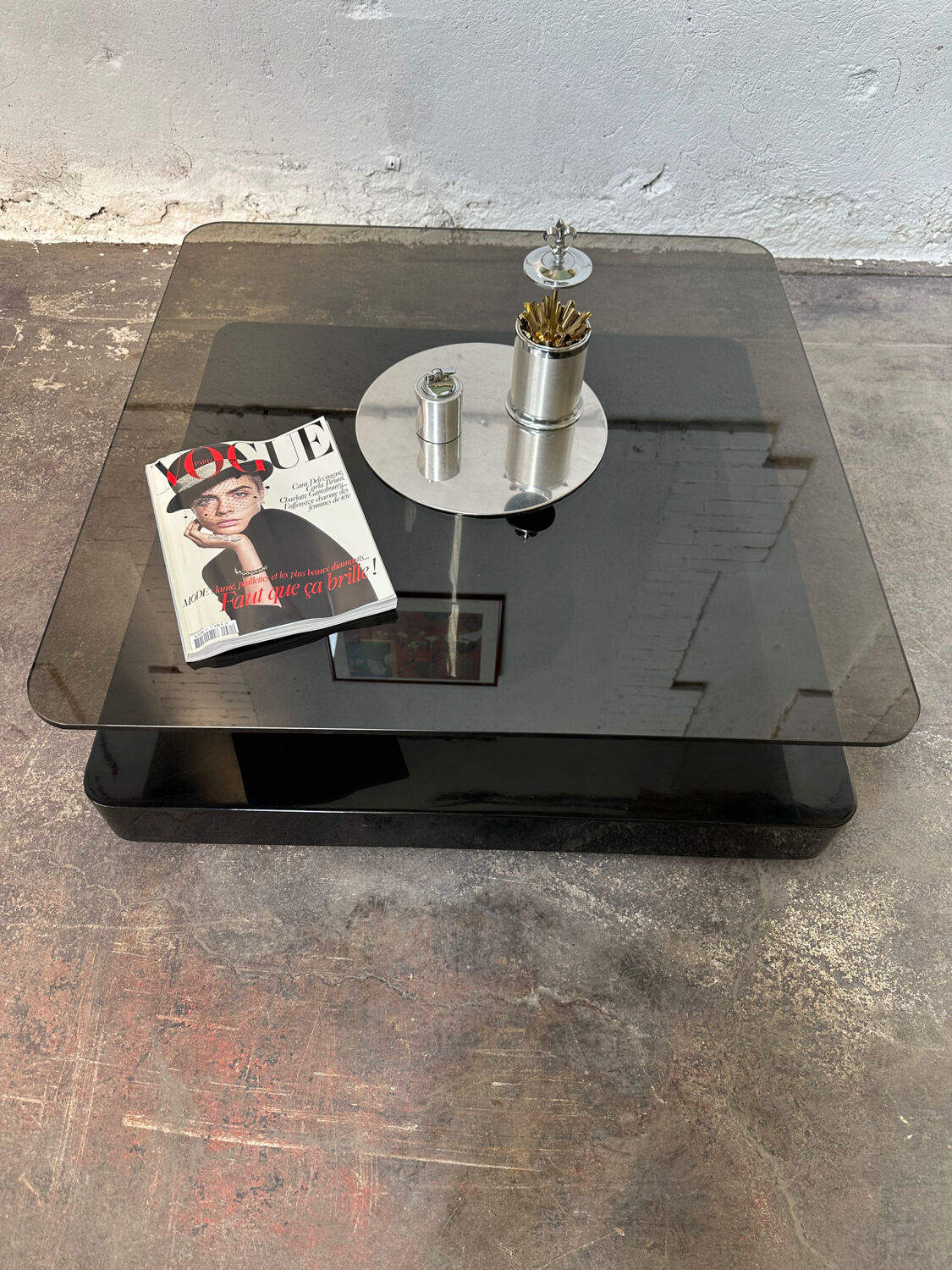 Table basse carrée design Marco Fantoni pour Tecno