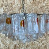 XL 60s 70s Murano Glass Chrome Chandelier Chandelier Glass Space Age 60s v