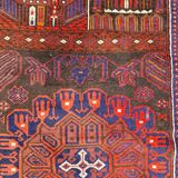 Vintage carpet turkmen belutch afghan 80x140 cm
