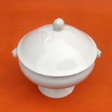 Soupière ancienne   Porcelaine blanche à décor de feuilles de chêne