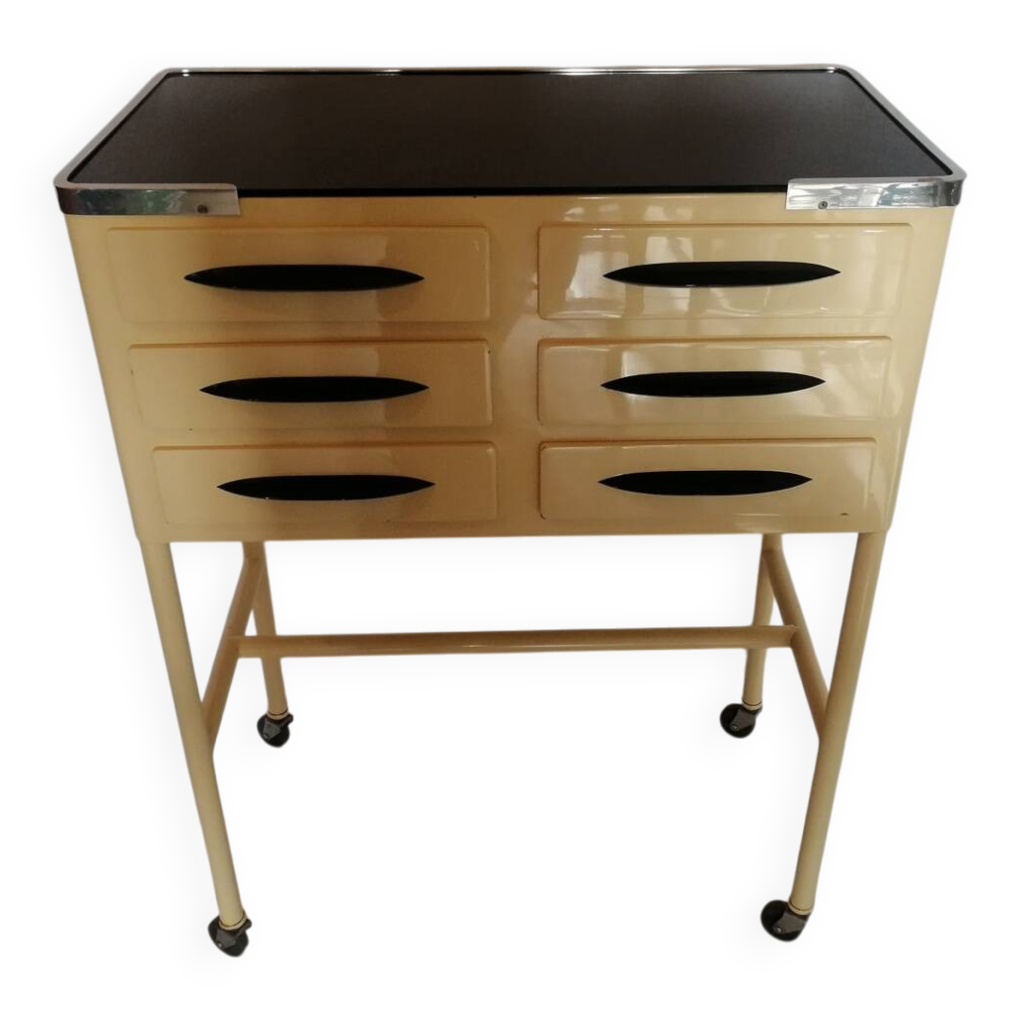 Small console/cabinet serving table from a dental/medical practice from the 1950s.
