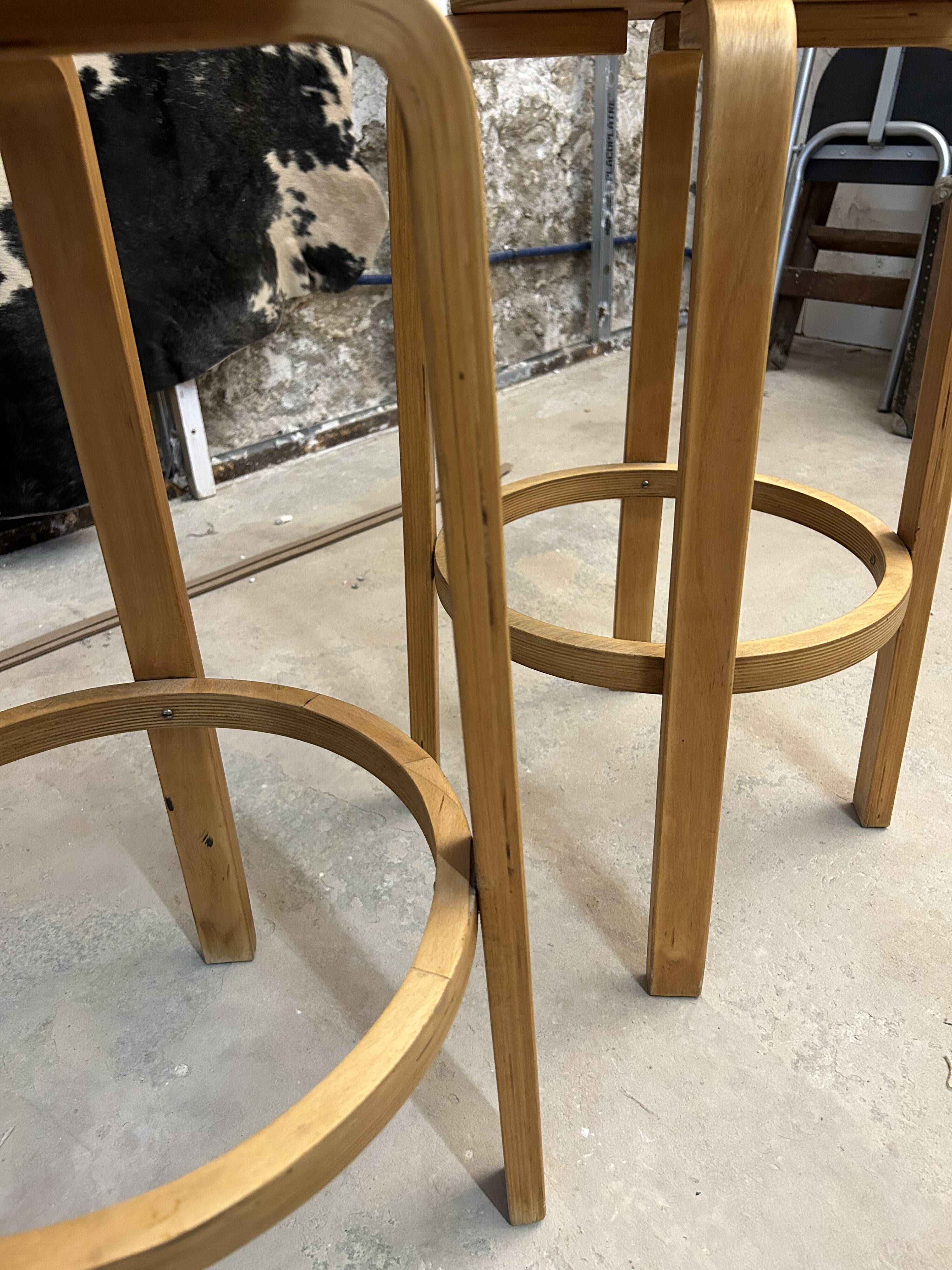 Pair of Alvar Aalto bar stools, 1960s