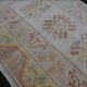 Hand-knotted orange low pile wool oushak rug 6′5″ × 9′5″ (195 x 287 cm)