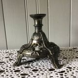 Silver metal candle holder