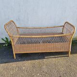 Rattan baby bed, cradle from 1970