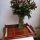 Bamboo tray and seventies rattan