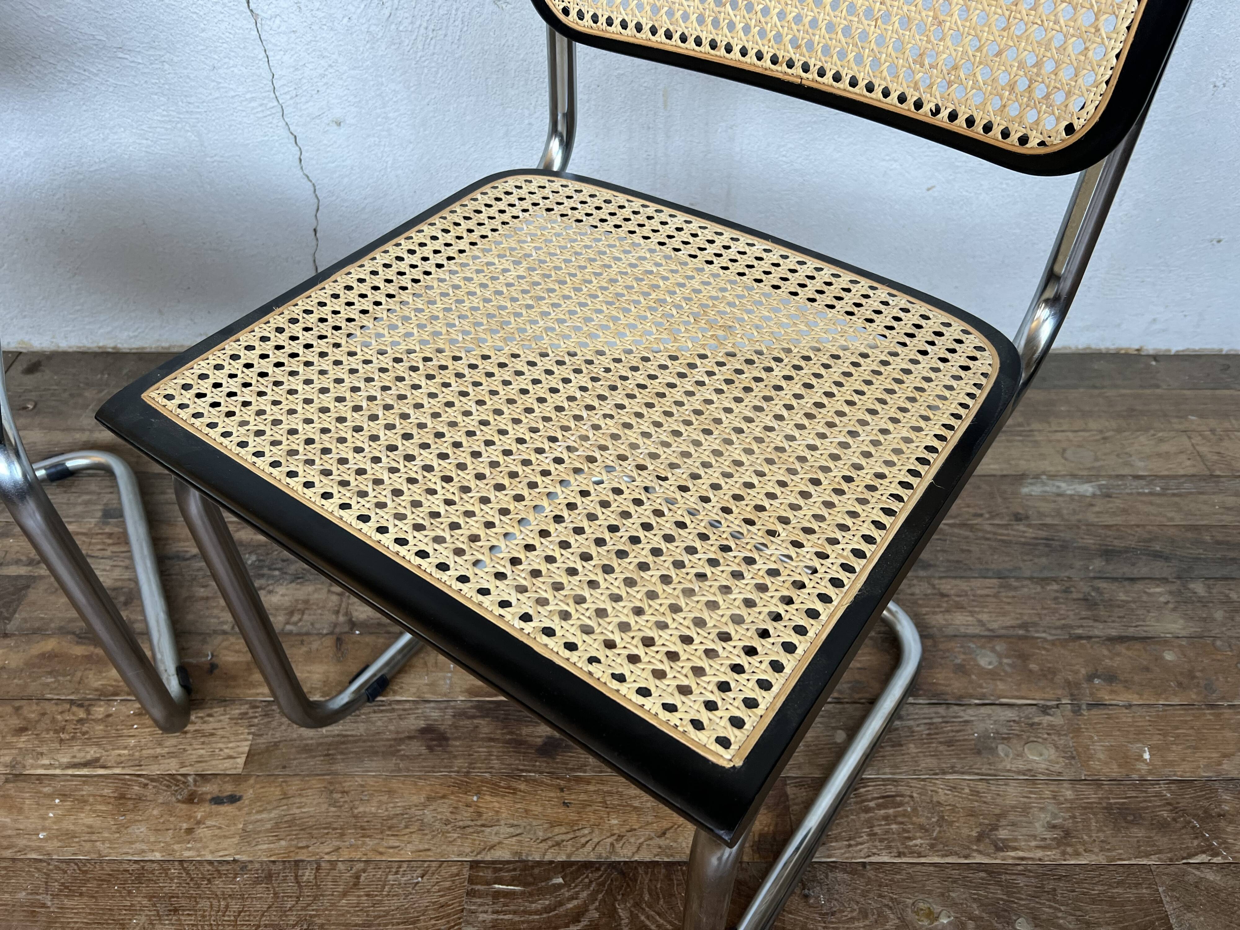 Pair of chairs B32 Marcel Breuer Bauhaus design made in Italy